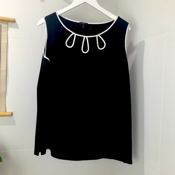Talbots Scallop Keyhole Neck Jersey Sleeveless Top - Picture 1 of 11